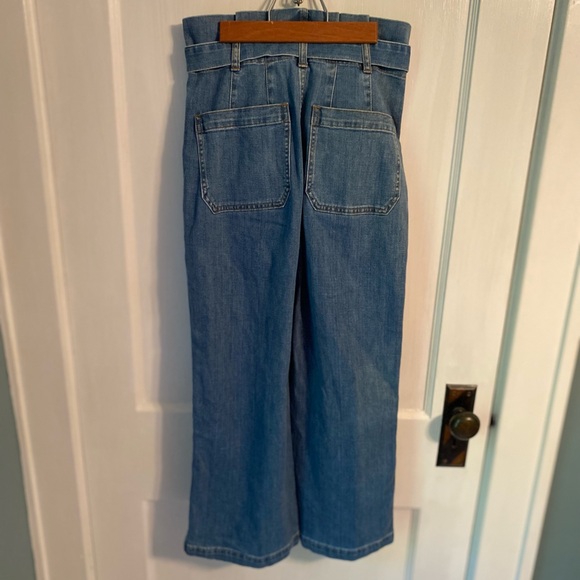 Pleated Madewell wide-leg belted jeans - Picture 5 of 5